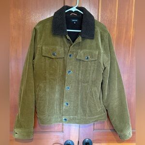 Brixton Brown Corduroy Jacket with Black Sherpa Collar